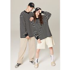 Unisex Loose Cotton Striped Long-Sleeved Pullover T-Shirt
Material: 100%Cotton
Style: Pullover

Size: M, L, XL,

Color: Black,
Occasion: Outdoor, Daily, Vacation Casual Striped Long Sleeve Sweater, Casual Striped Sleeve Tops For Fall, Casual Cotton Sweatshirt With Striped Sleeves, Trendy Striped Long Sleeve T-shirt, Casual Long Sleeve T-shirt For Winter, Black Sweater With Striped Long Sleeves, Casual Long Sleeve Sweater With Striped Sleeves, Oversized Striped Sleeve Tops For Fall, Black Long Sleeve Sweater With Striped Sleeves