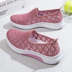 Woherb NEW Summer Korean Mesh Comfortable Women Shoes Breathable Hollow Sports Walking Sneakers Casual Flat Ladies Ab Exercises, Jogging Shoes, Comfort Shoes Women, Closet Door, Summer Pattern, Purple Shoes, Pu Heels, Walking Sneakers, Women Sneakers