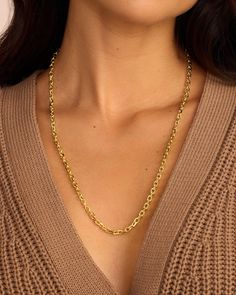 Perfect for layering, a longer chain necklace works with a variety of necklines and occasions. You can customize this necklace with charms too - we're loving adding a combination of three or a single statement size charm. Asher Necklace in 18k Gold, Women's by gorjana 14k Gold Cable Chain Charm Necklaces For Layering, Gold Chain Link Necklaces For Layering, Gold Oval Link Chain Charm Necklace, Gold Charm Necklace With Oval Link Chain, 14k Gold Cable Chain Charm Necklace For Layering, Elegant Oval Link Charm Necklace For Everyday, Elegant Everyday Charm Necklace With Cable Chain, Gold Link Necklaces For Layering, Gold-plated Charm Necklaces For Layering