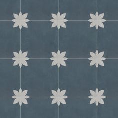 a tile pattern with white flowers on a dark blue background for wallpaper or floor covering