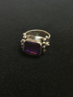 Vintage Chunky Sterling Silver Amethyst Ring Amethyst Ring Vintage Crystal, Luxury Silver Amethyst Ring Modern Style, Amethyst Ring, Rings Statement, Sterling Silber, Favorite Jewelry, Statement Rings, Accessory Gift, Jewelry Rings