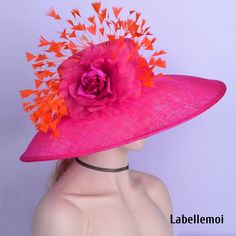 New exclusive design,extra large sinamay hat with feathers It is made to order,all the colors can be changed Brim width:about 6''(15.2cm),the whole hat size is 48x46cm Made of 3 layers sinamay Head size: 57cm also with elastic to adjust it to be smaller Ideal for wedding/party/races/church It is handmade product and every hat is well inspected before shipment,no return accepted.But please do contact us if you have any problems on your order.Thanks for your supports. Pink Ostrich Feather Fascinator, Pink Mini Hat With Feather Trim For Summer, Pink Ostrich Feather Fascinator For Royal Ascot, Pink Feather-trimmed Costume Hats For Royal Ascot, Pink Feather Trim Costume Hats For Royal Ascot, Pink Feather Trim Hat For Evening, Pink Feather Trim Fascinator For Royal Ascot, Pink Feather Trim Hat For Summer, Pink Evening Hat With Feather Trim