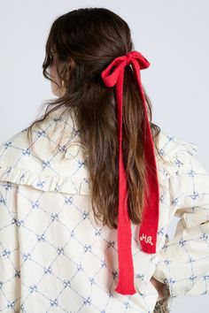 Finish your look with a multi-wear hair bow, designed in primary red and embroidered with our initials. •100% Recycled Polyester •Made in China Natural Stain Remover, Organic Quilt, Edinburgh Wedding, Checked Scarf, Hooded Scarf, Embroidered Caps, Striped Scarves, Laptop Cases, Pink Gingham