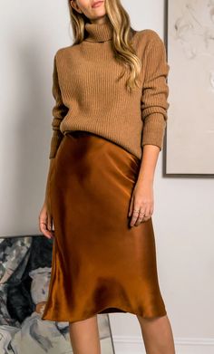 Alessa Silk Slip Skirt – 100% Silk Skirt | Ravella Luxury Silkwear Silk Skirt Outfit, Silk Slip Skirt, Satin Skirt Outfit, Midi Slip Skirt, Silk Midi Skirt, Midi Skirt Outfit, Silk Maxi Skirt, Dark Autumn, Copper Brown