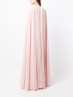 Sachin & Babi Belladonna Cape Gown - Farfetch Pink Pre-draped Floor-length Evening Dress, Pink Flowy Floor-length Evening Dress, Pink Chiffon Dress With Sweep Train, Pink Cape Sleeves Maxi Dress For Party, Pink Maxi Dress With Cape Sleeves For Party, Flowy Pink Chiffon Evening Dress, Pink Chiffon Evening Dress With Sweep Train, Pink Party Maxi Dress With Cape Sleeves, Pink Flowy Evening Dress For Wedding