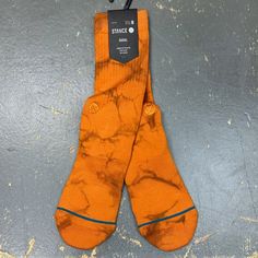 Selling A Pair Of Stance Infiknit Combed Cotton Crew Stocks In The Claze Crew Acid Wash Design In Orange With Black! Medium Cushion. Adult Medium (6-8.5) Msrp $15 Click Add To Bundlebelow To Receive An Offer! Combine Items And Save On Shipping! Casual Orange Socks For Winter, Casual Orange Winter Socks, Casual Brown Socks For Outdoor, Casual Brown Outdoor Socks, Casual Orange Socks For Fall, Comfortable Casual Socks For Outdoor, Comfortable Casual Outdoor Socks, Casual Socks, Acid Wash