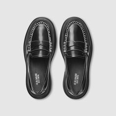 Upper material: nubuckRound toeSlip onLeather linedPlatform rubber lug soleSignature penny ... Platform Loafers, Lug Sole, Penny, Loafers, Wax, Slip On