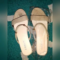 Short Heels, Slide On. Brand New Size 9.5 Shein Shoes, New Heels, Short Heels, Slide On, Women Shoes, Brand New, Cream, Heels, Women Shopping