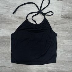 Bdg Urban Outfitters Self Tie Black Halter Crop Top Nwt L Soft Material Crop Top Nwt Perfect For Summer Casual Solid Color Halter Cami Top, Trendy Black Halter Neck Tops, Black Crop Top Tank Top For Beach, Casual Crop Top Halter For Night Out, Casual Halter Crop Top For Night Out, Casual Solid Color Crop Top Halter, Casual Solid Halter Neck Top, Black Solid Color Crop Top, Casual Cami Crop Top For Night Out