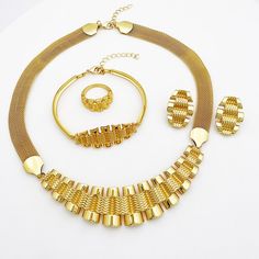 Afraic Jewelry-Gold Plated Jewelry Set Woman Necklace Earrings Wedding Banquet Party Jewelry Large Set Model Number:3256804303651251 Product information: Material: alloy Color: Gold Color Product Package Details: 1 Set (Neckace, Bracelet, Earrings,Ring ) Dubai Jewelry Woman Set Gold Plate Necklaces For Women Wedding Banquet Party 4 Piece Jewelry Large Set PRODUCT TOVERALL STYLE：Elegant simple fashionable and luxurious show your beautiful temperament in all directions, Show the charm of urban wom Gold Alloy Jewelry For Party, Plated Round Jewelry Sets For Party, Plated Metal Jewelry Sets For Party, Round Plated Jewelry Sets For Party, Gold Alloy Party Jewelry, Party Plated Jewelry, Gold-tone Alloy Jewelry For Party, Gold Plated Jewelry For Party, Plated Metal Bridal Necklace For Party