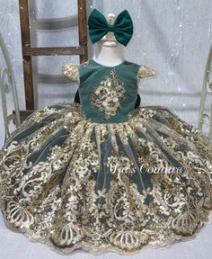 Can Be Customized To Your Liking . Please Feel Free To Contact Us Directly For Further Questions. Thank You ( Hair Bow Included ) ( Customization Fee's Apply ; Only On Customized Orders ) Princess Style Green Ball Gown For Pageant, Gold Princess Pageant Dress For Dress-up, Fitted Green Ball Gown For Dress-up, Elegant Fitted Green Princess Dress, Fitted Green Ball Gown For Pageant, Elegant Green Ball Gown For Pageant, Fitted Green Ball Gown For Pageants, Princess Style Gold Gown For Dress-up, Elegant Green Pageant Dress For Dress-up