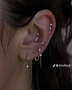 Cool Piercings, Cute Ear Piercings, Ear Style, Cute Piercings