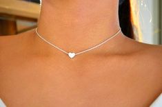 Stainless steel Rose Gold Heart Necklace, Heart Necklace Silver, Heart Necklace Gold, Tiny Heart Necklace, Necklace Rose Gold, Rose Gold Heart, Necklace Heart, Gold Heart Necklace, Necklace Rose