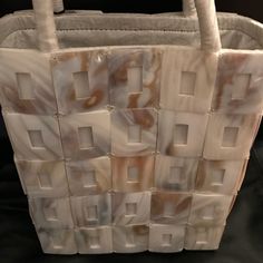 Unique And Stunning, Genuine Mother Of Pearl, Shell Handbag. Lined Inside With Side Zipper Pocket And Beaded Draw String Closure. Bottom Of Bag Has 4 Silver Tone ‘Feet’. Floral Print Lining, Handles And Bottom. Never Used And In Perfect Condition! This Is From My Old Store Inventory. Measures 8 Inches Across Front, 3 Inches Deep, 10 Inches From Top To Bottom Of The Body Of The Bag, And Nearly 18 Inches From Top Of Handles To Bottom Of Bag. Handles Measure Almost 8 Inches. Pearl Handbag, Orchid White, Pearl Shell, Cream White, Large Bags, Side Zipper, Mother Of Pearl, Ballet Shoes, Zipper Pocket