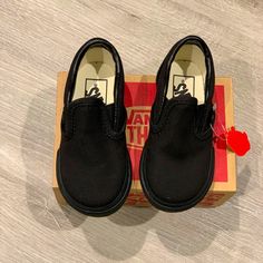 Brand New Black Classic Slip On Vans Black Sneakers For School In Spring, Black Spring Sneakers For School, Black School Sneakers For Spring, Black Non-slip Vans Sneakers, Slip On Vans, Vans Black, Stella Mccartney Elyse, Vans Authentic Sneaker, Vans Shoes