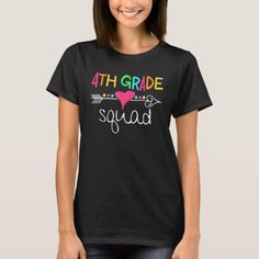 4th Grade Squad Teacher Student Back To School T-Shirt New Grandma, Teacher Student, Grandma Shirts, Retro Gift, Old T Shirts, Pride Tshirts, Teacher Tshirts