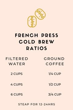 the french press cold brew is shown with information about how to use it for brewing