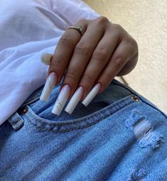 One Color Nails, Blush Nails, Pink Acrylic Nails, Oval Nails, Long Acrylic Nails, Swag Nails, White Nails, Diy Nails