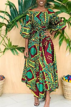 Dashiki Ankara African Maxi Dress African Maxi Dress, Africa Clothing, Cultural Fashion, Maxi Design, Africa Dress, African Maxi Dresses, Street Dress, African Heritage, Dress With Sleeves