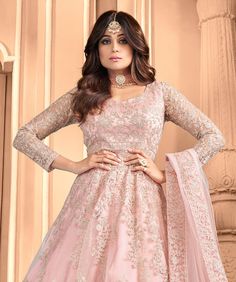 Wedding Anarkali, Bridal Anarkali Suits, Cord Embroidery, Asian Bridal Wear, Bridal Anarkali, Buy Wedding Dress Online, Asian Designers, Embroidery Wedding, Pink Embroidery