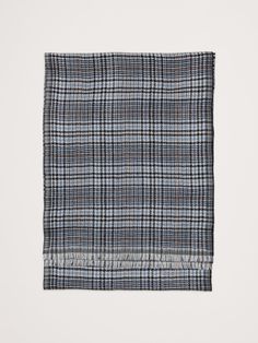 Soft and warm, this wool scarf is cut from a lightweight quality we love for its ability to carry you through the seasons.  Length: 80" Width: 15" The Seasons, Wool Scarf, Blue Plaid, Banana Republic, Cashmere, Plaid, Style Inspiration, Wool, Blue