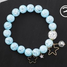 Light Blue Crystal Star Stretch Bracelet Brand New, Never Worn Metal: Zinc Alloy Fits All Trendy Star-shaped Blue Jewelry, Trendy Blue Beaded Bracelets For Party, Trendy Blue Star-shaped Jewelry, Trendy Blue Star Shaped Jewelry, Blue Adjustable Charm Bracelet For Party, Adjustable Blue Charm Bracelet For Party, Blue Charm Bracelet For Party, Adjustable Blue Charm Bracelet For Parties, Blue Star-shaped Jewelry With Colorful Beads