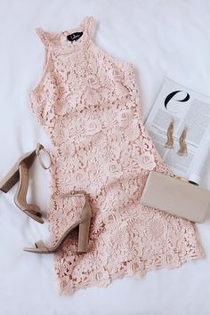 Blush Pink Lace Dress, Pink Lace Dress, Love Poem, Blush Pink Dresses, Lace Pink Dress, Fancy Dress Design, Formal Style, Online Dress Shopping, Little Dresses