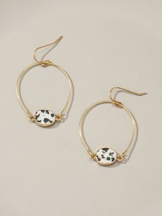 The Natural Stone Hoop Earrings are so pretty + fun! Such a sweet pop of black and white nestled in the dainty gold hoops. Gift these cuties to a friend or yourself! 1.25" x 1.75" Free People Earrings, Stone Hoop Earrings, Jewelry Inspo, Gold Hoops, Stationery Set, Earring Necklace, So Pretty, Accessories Earrings, Accessories Shop