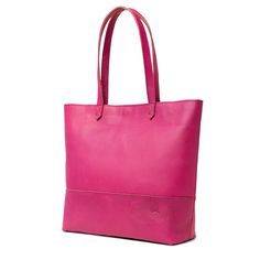 NEW Levinson Leather Goods Spring 2024 Women's Collection Features: Leather top handle Interior slip pocket Unlined interior Material: Made of premium vegetable-tanned water buffalo leather in bright pink color Note: each bag will vary slightly in color and texture Dimensions: 14"H x 17.5"W x 5"D