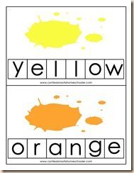 an orange and yellow poster with words that spell out the word,'yellow '