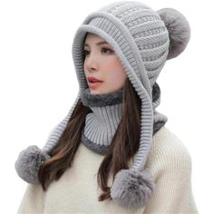 Stay Warm And Stylish: Embrace Winter With Our Beanie Hat And Neck Circle Scarf Set, Expertly Designed For Unmatched Warmth And Comfort. Crafted From Soft, Chunky Acrylic And Featuring A Plush Fleece Lining, This Dual-Layered Knit Construction Provides Excellent Insulation Against The Cold. Perfect Fit For All: Made From Stretchy Cable-Knitted Acrylic Fabric, This Set Ensures A Comfortable Fit For Most Adult Heads. The Cleverly Designed V Shape At The Back Accommodates Ponytails, Making It A Ver Winter Beanie Hat, Hat And Scarf Sets, Ski Hats, Circle Scarf, Winter Hats Beanie, Winter Beanie, Scarf Set, Beanie Hat, Hat Sizes