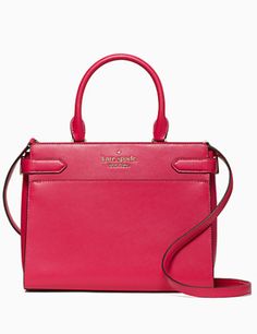 8.62"h x 10.87"w x 5"dhandle drop: 5.5"drop: 22"satchel with zip closureinterior slide pocketsstyle # wkru6951Color: Pink Ruby Kate Spade Staci, Kate Spade Cameron Street, Kate Spade Satchel, Pink Ruby, Black Satchel, Black Leather Satchel, Leather Satchel Handbags, Leather Satchel Bag, Kate Spade Purse