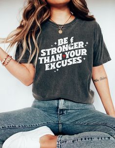 This motivational T-shirt is perfect for those seeking positivity and inspiration in their daily lives. Ideal for workouts, gym sessions, or just casual wear, this T-shirt exudes a motivating vibe that can uplift the wearer's spirits. It is relevant for fitness enthusiasts, those focusing on mental health, and anyone in need of a confidence boost. Perfect for gifting on birthdays, milestones, or just to show someone you care. Product features - Available in multiple sizes from S to 4XL for a per Crossfit Shirts, Workouts Gym, Pump Cover, Positive Shirt, Health Shirt, Gym Shirt, Inspirational Shirt, Confidence Boost, Gym Shirts