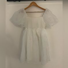 Size M. Worn Once For 2 Hours For Engagement Photos. Elastic Bodice, Puff Sleeves, And Pearls Throughout. I'm 6'0 For Length Reference. Original: Https://Www.Asos.Com/Us/Sister-Jane/Sister-Jane-Bridal-Dream-Puff-Sleeve-Babydoll-Dress-With-Pearl-Embellishment/Prd/202830003 White Puff Sleeve Dress, Sister Jane, Pearl Dress, Jane Dress, Puffed Sleeves Dress, Babydoll Dress, White Mini Dress, Puff Sleeves, Engagement Photos