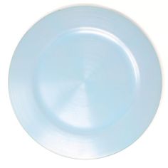 an empty blue plate on a white background