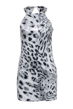 Get wild and sparkly in this Parker sequin grey and white leopard print dress. With a high neck and cut out back detail, this sleeveless dress is perfect for a girls' night out in Vegas or a bachelorette party in Miami. Style it with strappy heels for a fun and fearless look. Size M Shell 95% Polyester, 5% Spandex Lining 97% Polyester, 3% Spandex Invisible side zipper Cut out back details Sleeveless High neckline Bust 34" Waist 28" Shoulder to hem 34" Summer Sequin Mini Dress With Stretch, Summer Stretch Mini Sequin Dress, Summer Sleeveless Mini Dress With Contrast Sequin, Summer Mini Length Stretch Sequin Dress, Summer Sleeveless Contrast Sequin Mini Dress, Chic Stretch Sequin Sleeveless Dress, Summer Mini Sequin Dress With Stretch, Chic Stretch Sleeveless Sequin Dress, Glamorous Stretch Sequin Summer Dress