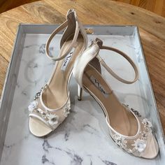 Beautiful Shoes, New, Never Worn, Only Tried On At Home. New With No Tags Attached. They Are Ivory 4,5 Inch Heels Nina Shoes, Wedding Shoes Heels, 5 Inch Heels, Beautiful Shoes, Wedding Shoes, Shoes Women Heels, Shoes Heels, At Home, Women Shoes