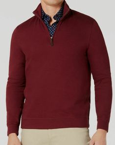 $240 Tasso Elba Men's Red Cotton Quarter Zip Pullover Classic Sweater Size XL Description Perfect for pairing with your favorite jeans or chinos, the cozy stand collar and adjustable quarter-zip closure of this sweater from Tasso Elba take your classic cool-weather look to the next level. Approx. model height is 6'1" and he is wearing a size medium Quarter-zip front Stand collar; 1/4-zip closure Ribbed-knit cuffs and hem Cotton/polyester Machine washable Imported About Us We sell only 100% authe Casual Red Outerwear For Business Casual, Classic Sweater, Tag Sale, Elba, Quarter Zip Pullover, Knit Cuff, Sell Items, 1/4 Zip, Favorite Jeans