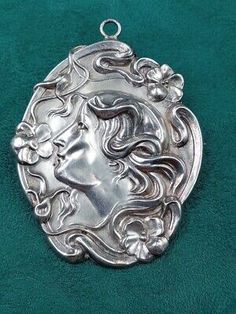 Art Nouveau Lady, Nouveau Architecture, Lady Face, Art Nouveau Architecture, Victorian Lady, Art Nouveau Jewelry, Steampunk Art, Pin Pendant, Woman Face