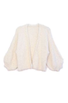 Women's Fuzzy Lurex Knit Cardigan w Bell Sleeve -Fuzzy knit cardigan -Special occasion wrap/cover *Size- One size fits all ( Approx Measurements 20 x 21.2 inches )* One-size Knit Cardigan With Long Sleeves, One Size Soft Knit Cardigan For Winter, Winter Knit Fabrication One-size Cardigan, Cozy One Size V-neck Sweater, White Knit One-size Cardigan, White Soft Knit One-size Cardigan, One Size Cozy Open Front Cardigan, White V-neck Sweater One Size Fits All, Cozy Open Front Cardigan One Size