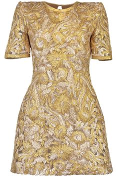 Naeem Khan embroidered tulle short sleeve mini dress in gold. 100% Nylon Tulle Dry Clean Made in the United States Gold Embroidered Dress, Noble Lady, Tulle Mini Dress, Gold Outfit, Cute Dress Outfits, Naeem Khan, Top Design Fashion, Embroidered Tulle, Short Sleeve Mini Dress