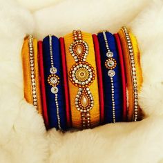 ManthRa Carnival - silkthread bangles Kundan Jewellery Bridal, Diy Fabric Jewellery