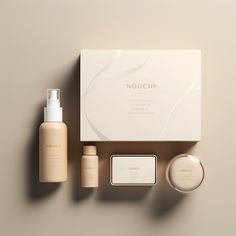 the contents of a skin care product displayed on a table next to it's packaging