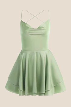 Size Chart:     Size Bust Waist Length   S 84-92 62-66 63   M 88-96 66-70 65   L 92-100 70-74 67   XL 96-104 74-78 69      Description:  SKU: OM1110 Color: Sage green Composition: Polyester  Features: Ruffle tiered, Lace-up back Collar: Square collar  Sleeve: Sleeveless Zipper: Back zipper Length: Above knee length   Care Instructions:  Machine wash cold Do not bleach Wash light colors separately. Hippie Prom Dress Short, Mini Sage Green Dress, Sage Green Grade 8 Grad Dress, Light Green Hoco Dress Short, Green Dama Dresses, Dresses For Dances Middle School, Sage Green Dress Short