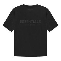 Fear of God Essentials SS21 Short Sleeve Tee Stretch Limo Black FOG-SS21-629 (Unisex/Round Neck/Gift Recommend/Gift to Boyfriend) Urban Short Sleeve Top With Logo, Essential Relaxed Fit Tops For Streetwear, Relaxed Fit Essential Tops For Streetwear, Urban Black Tops With Logo, Black Urban Top With Logo, Black Urban Style Top With Logo, Essential Graphic Print Tops For Streetwear, Black Urban Logo Tops, Relaxed Fit Logo Print Top