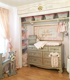 Glam Nursery, Blush Nursery, Nursery Closet, Baby Closet, Project Nursery, Baby Bedroom, Baby's Room, Nursery Inspiration