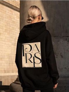 Black Hoody, Love Paris, I Love Paris, Photo Heart, Chrome Hearts, Cut Out Design, Long Sleeve Casual, Black Hoodie, Pocket Pouch