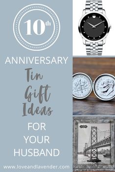 the anniversary gift ideas for husband and wife are on display in this postcard design