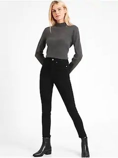 Women's Jeans & Denim | Banana Republic High Rise Stretch Jeans For Winter, Stretch High Rise Jeans For Winter, Winter High Rise Stretch Jeans, Fitted High Rise Winter Jeans, Fitted High Rise Bottoms For Winter, Fitted Mid-rise Winter Jeans, Winter High-rise Stretch Jeans, Non-stretch High Waist Black Jeans, Urban Black Rigid Denim Jeans