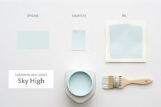 the paint colors are sky high and sherwinn - williams's sky high